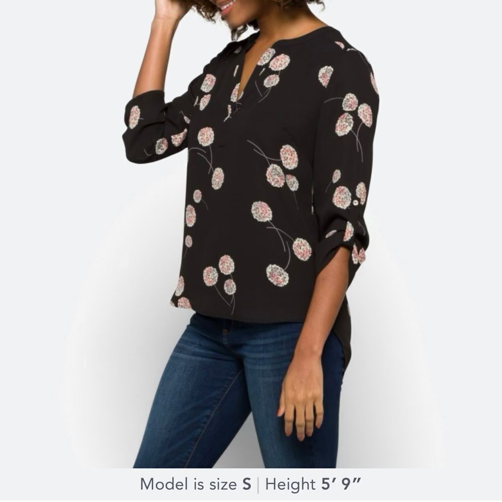 Daniel Rainn Koda Split Neck Blouse Size Small